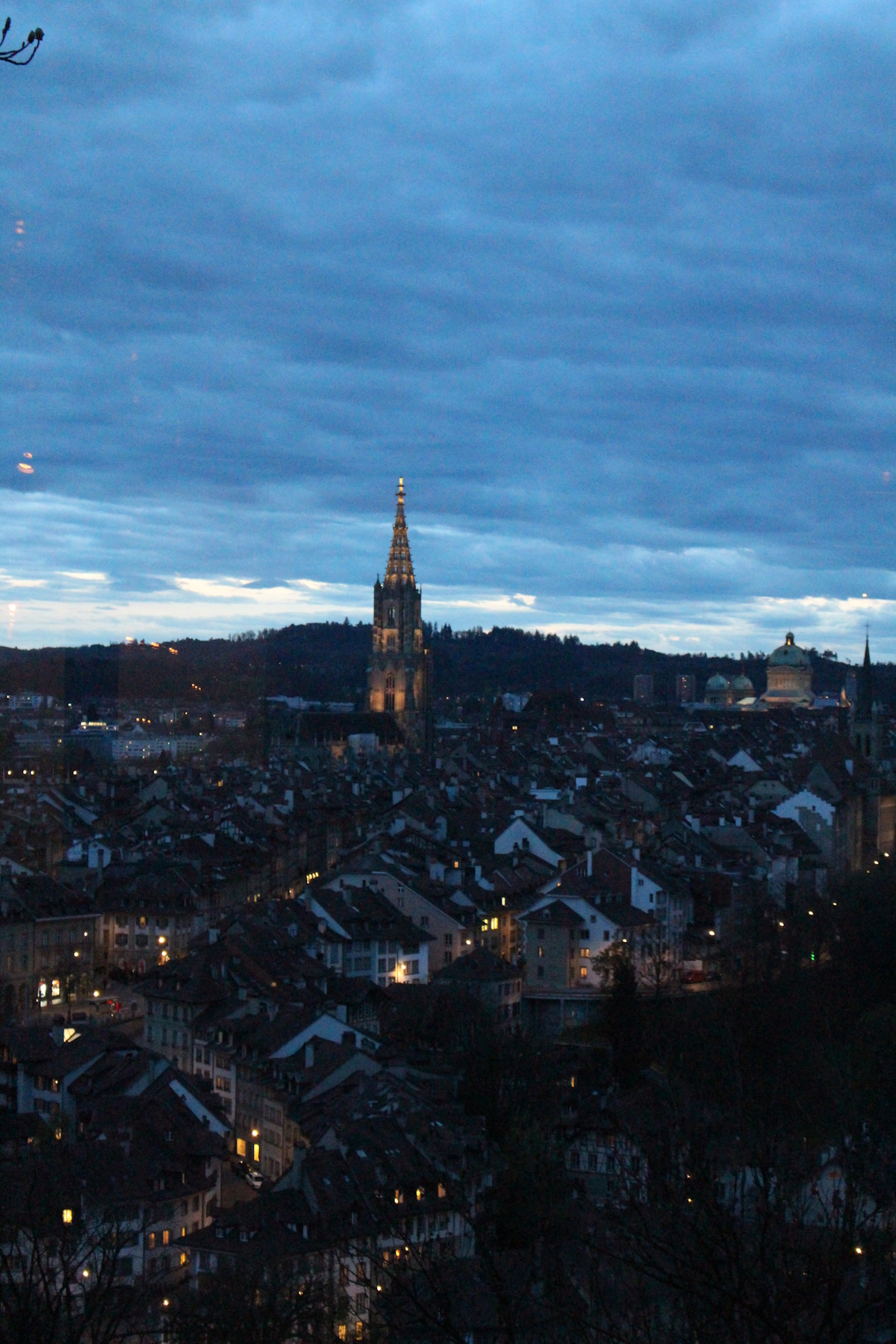 View from Restaurant Rosengarten at night